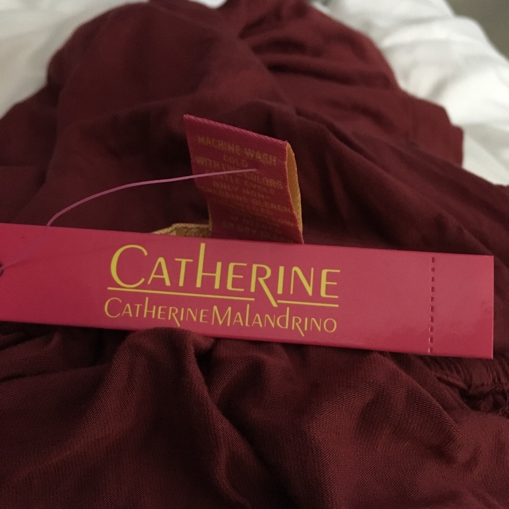 Catherine Malandrino Short Sleeve Top Cranberry S - Picture 9 of 10